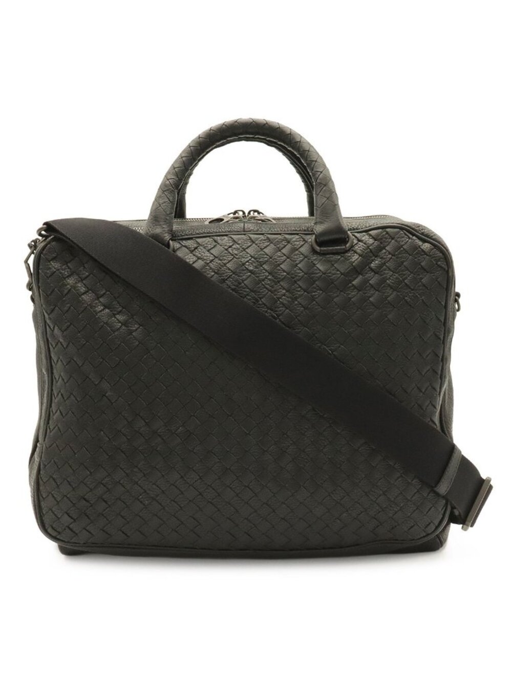 Bottega Veneta Intrecciato Business 2-Way Shoulder Bag Leather Black
